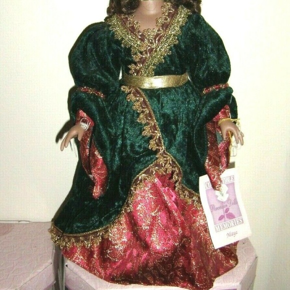 Crown Black Victorian Style Bisque Porcelain Doll - Picture 2 of 8